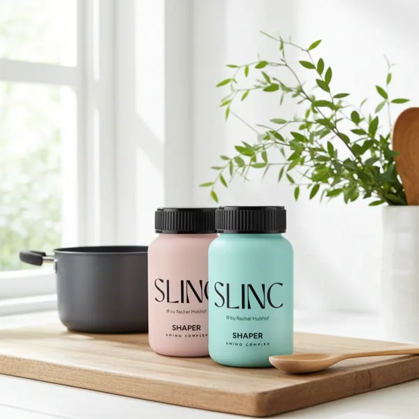 Slinc supplementen op een aanrecht in een lichte keuken